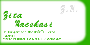 zita macskasi business card